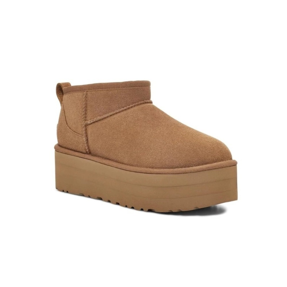 UGG Classic Ultra Mini Platform Womens Size 12 Chestnut Boot 1135092 WORN ONCE - Picture 1 of 7